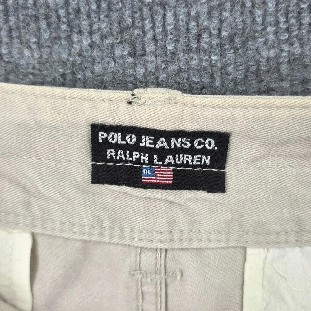 Polo Jeans Co Ralph Lauren Mens Tan Khaki Cargo Pants 38x30 Military Utility